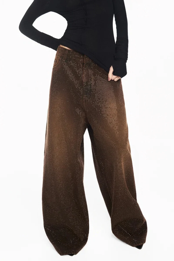 Calça Jeans Marrom Pedras
