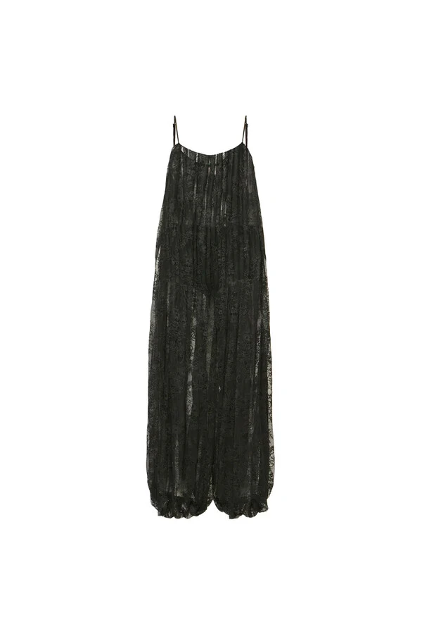 Macacão Alça Elástico Barra Renda