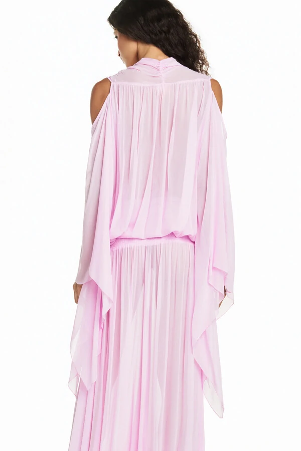 Calça Pala Lastex Chiffon Rosa P