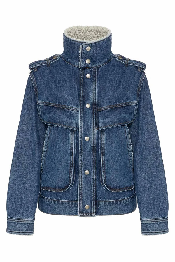 Jaqueta Aviator Sherpa Jeans