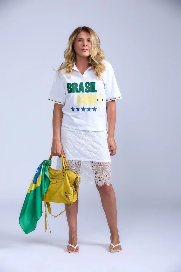 Blusa Pólo Manga Curta Brasil Botik