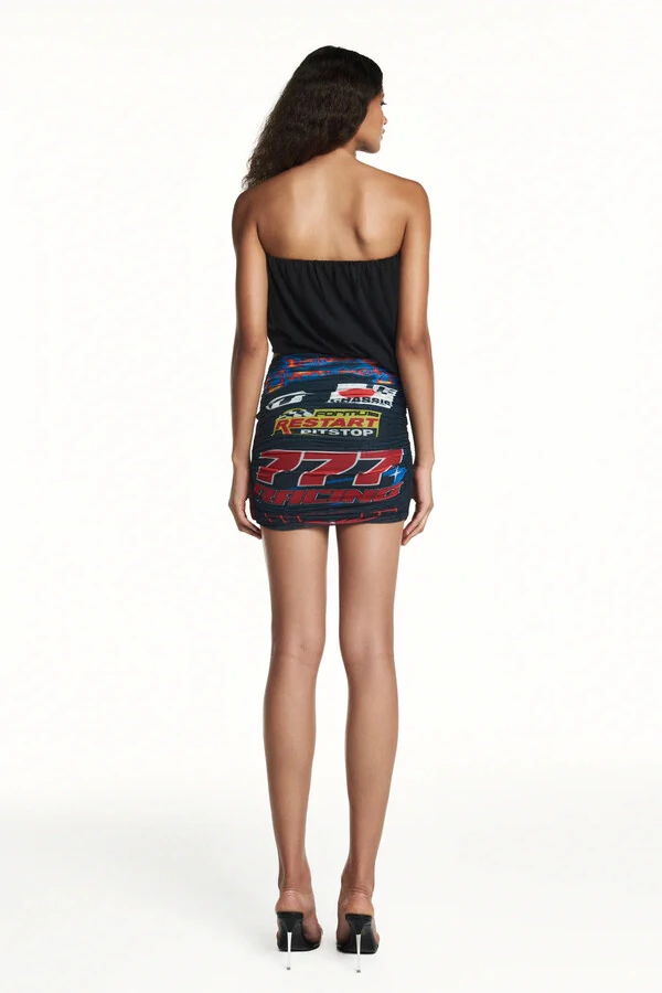 Mini saia drapeada tule motocross