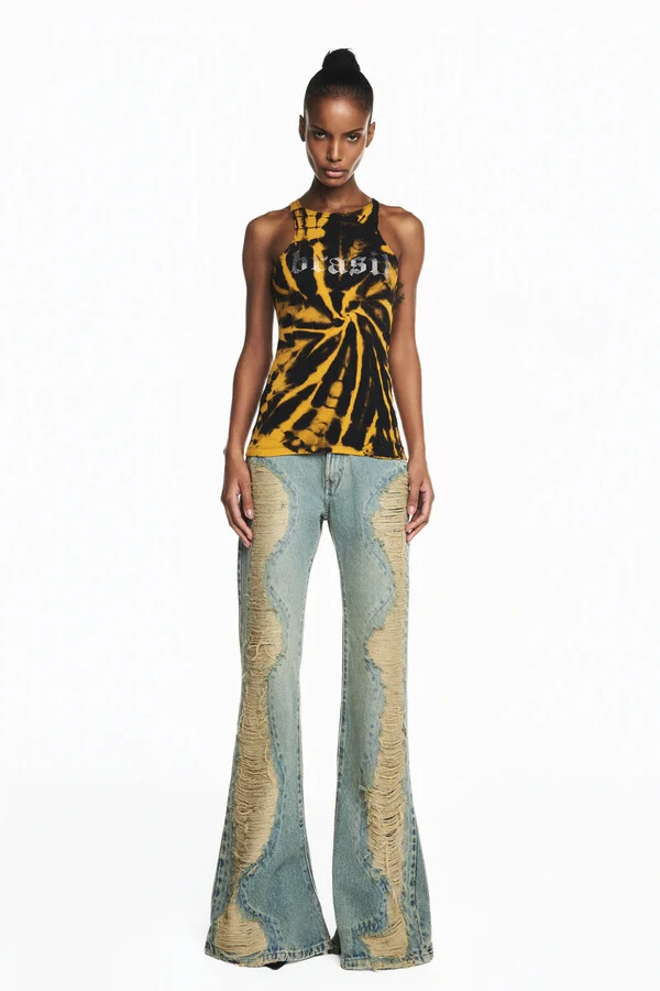 Regata Nadador Rib Tie Dye Amarelo