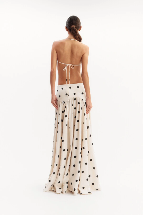 Conjunto Antônia Linho Top/saia Poá