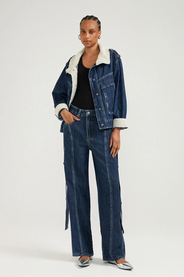 Jaqueta Aviator Sherpa Jeans