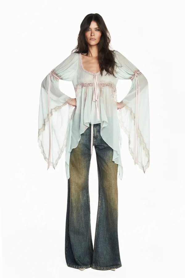 Calça Jeans Dirty Flare Cintura