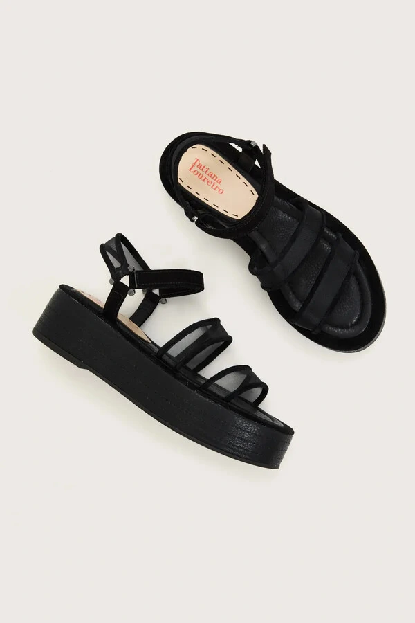 Sandália Flatform Double Tule