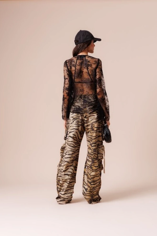 Calça Cargo Tigre Estampado