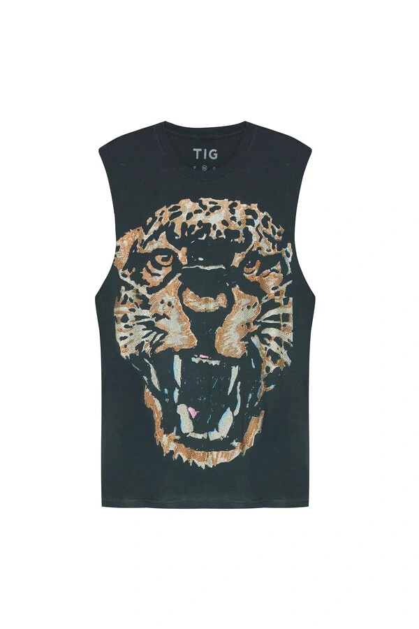 Camiseta sem manga tigre pedra