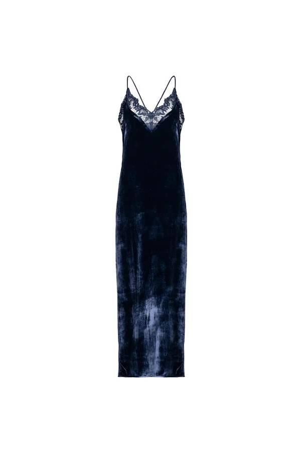 Vestido Midi Em Veludo Seda Importada