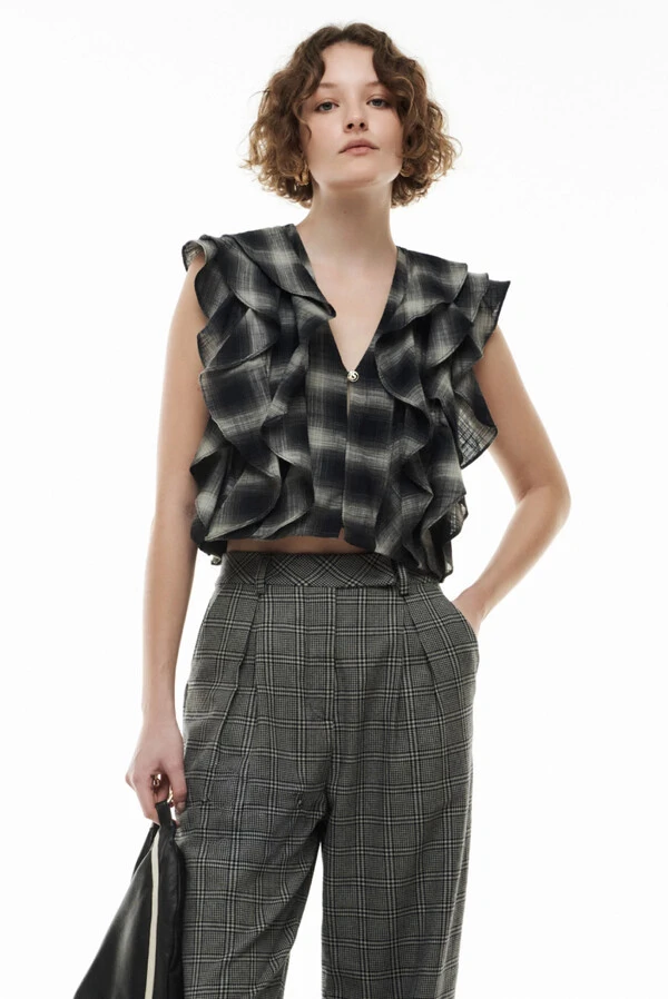 Blusa Sm Wavy Tartan Xadrez