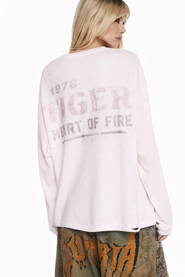 Camiseta Manga Longa Rosa Tiger