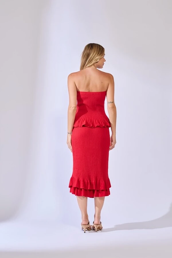 Conjunto Tricot Peplum Botik