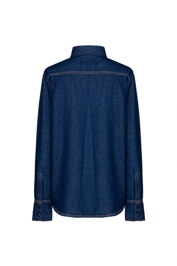 Camisa Raw Denim Botões Pretos Jeans