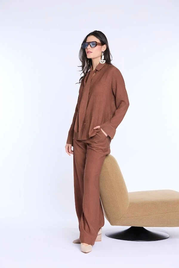 Calça Textura De Viscose Botik