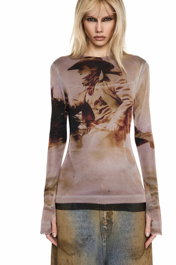 Blusa Manga Longa Tule Wild West