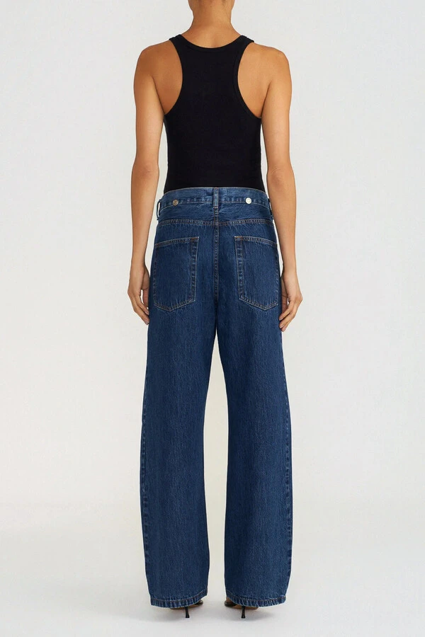Calça Double Fold Dark Wash