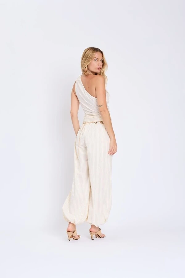 Calça aladim tricoline listra Botik