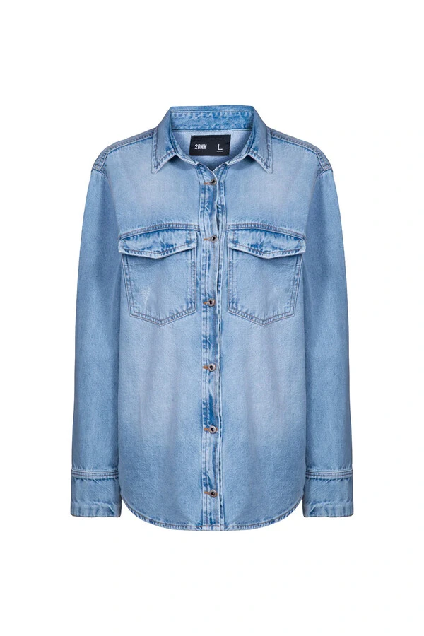 Camisa Denim Lavagem Clara