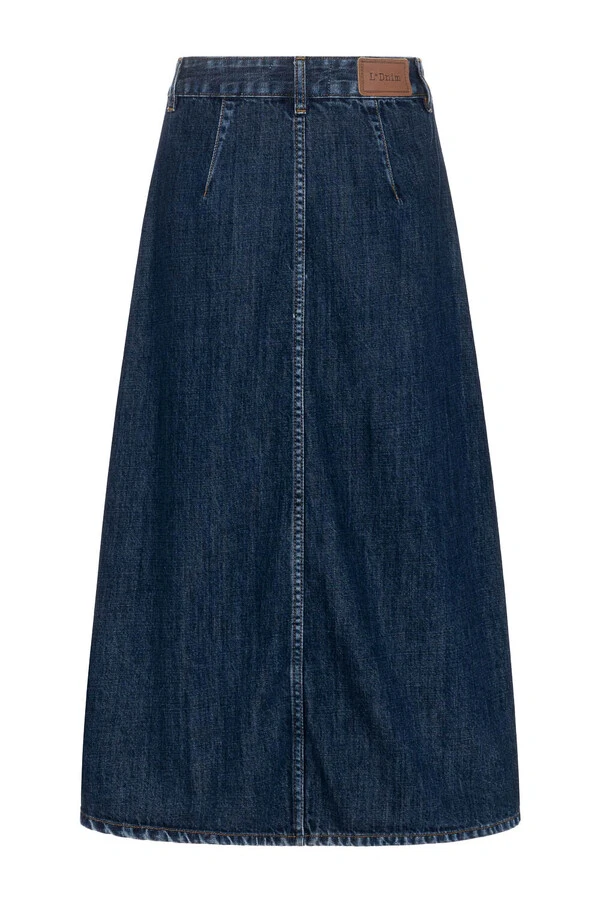Saia Godê Botão Lateral Jeans