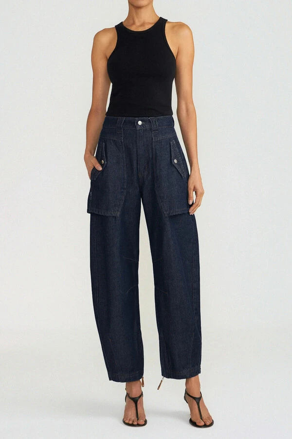 Calça Curve Overlap Raw Denim