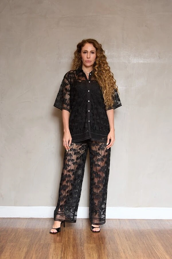 Calça coqueiro renda elástico Botik