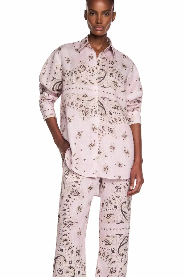 Camisa Cambraia De Linho Bandana