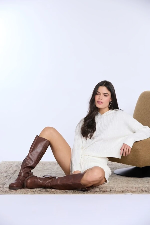 Conjunto Shorts Com Blusa Tricot Botik