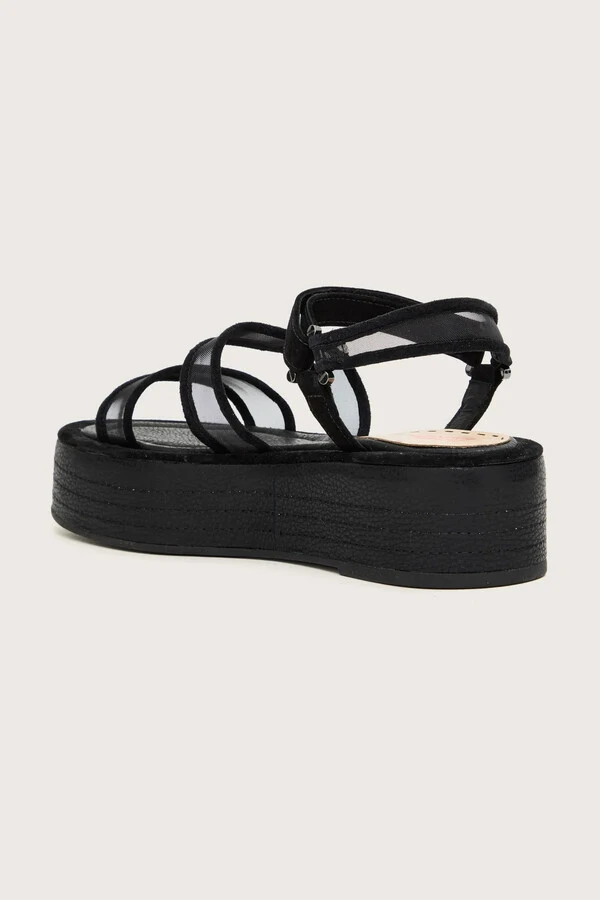 Sandália Flatform Double Tule
