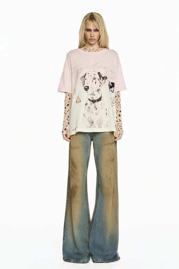 Blusa Manga Longa Tule Dálmata
