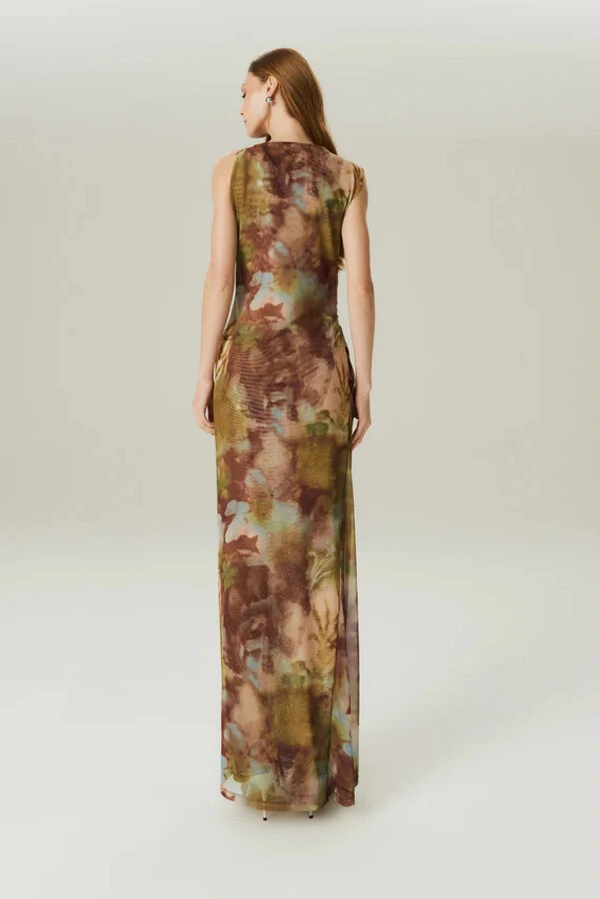 Vestido Mid Tule Estampado