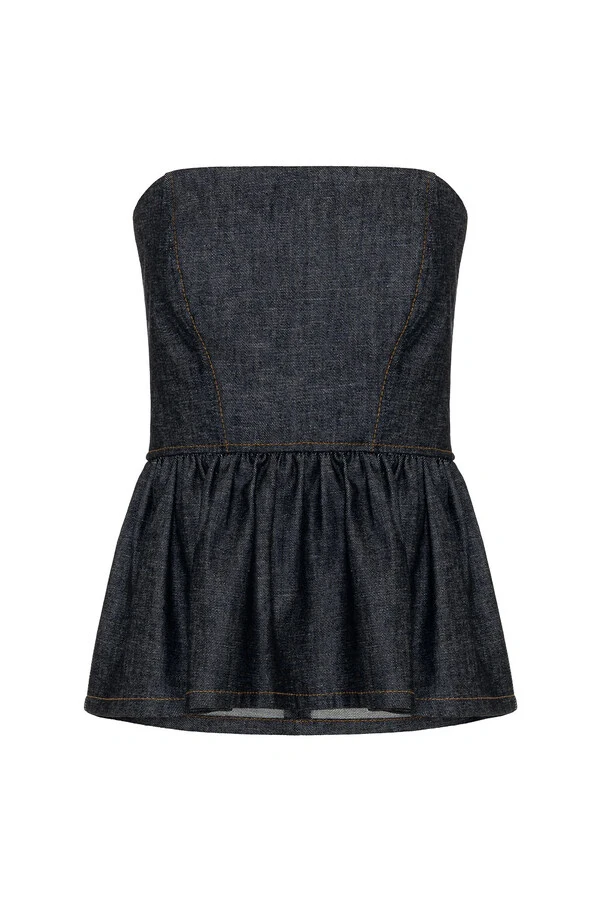 Top Peplum No Wash Denim