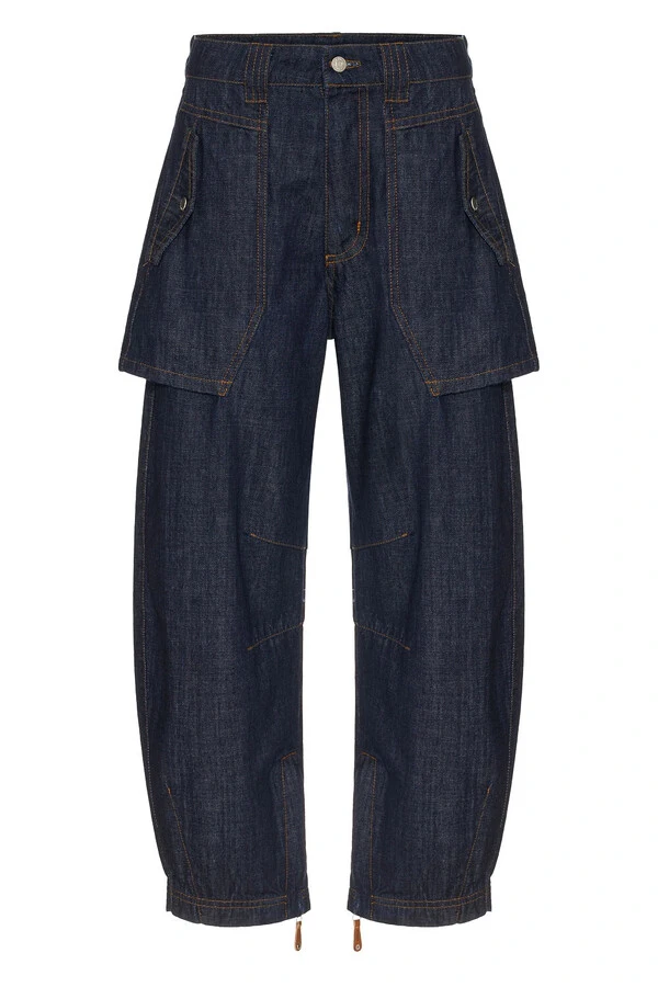 Calça Curve Overlap Raw Denim