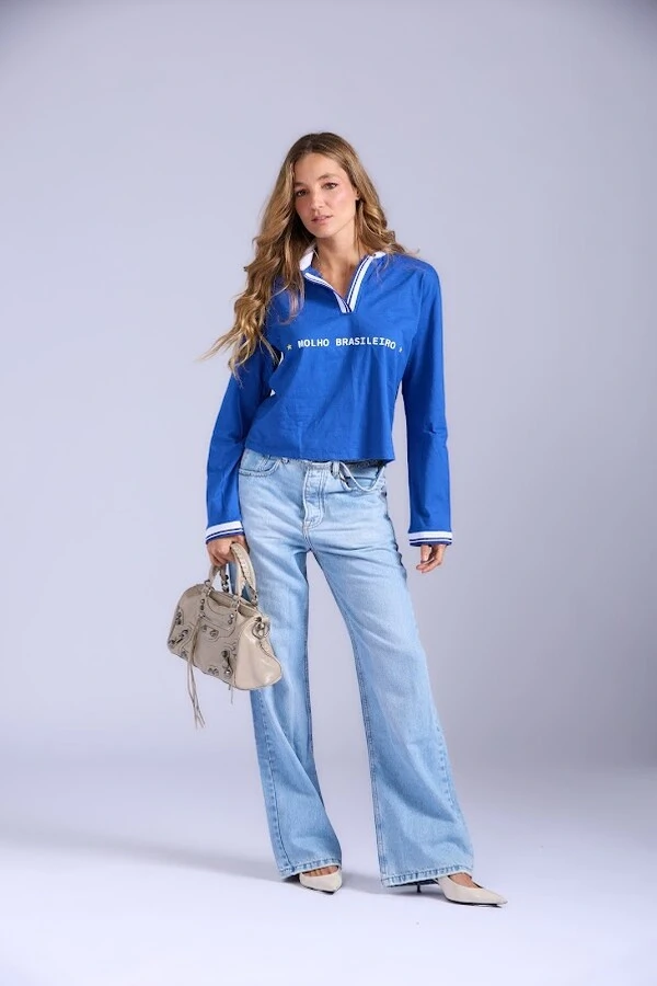 Blusa Pólo Manga Longa Brasil Botik