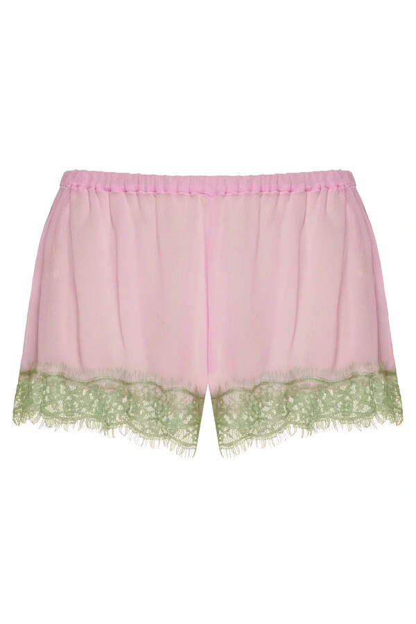 Shorts Elástico Cós Chiffon Rosa P