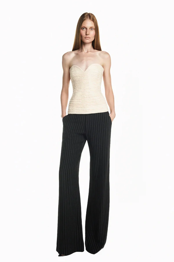 Calça Alfaiataria A Fio Heavy risca de giz