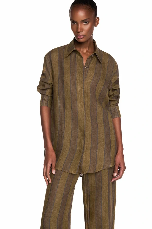 Camisa Linho Listrado