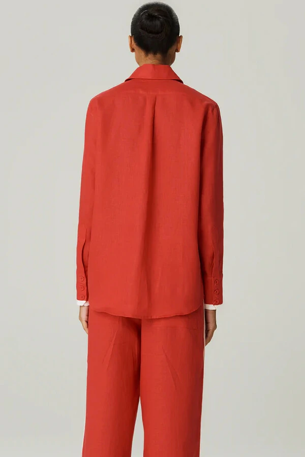 Camisa Linho Over Bicolor