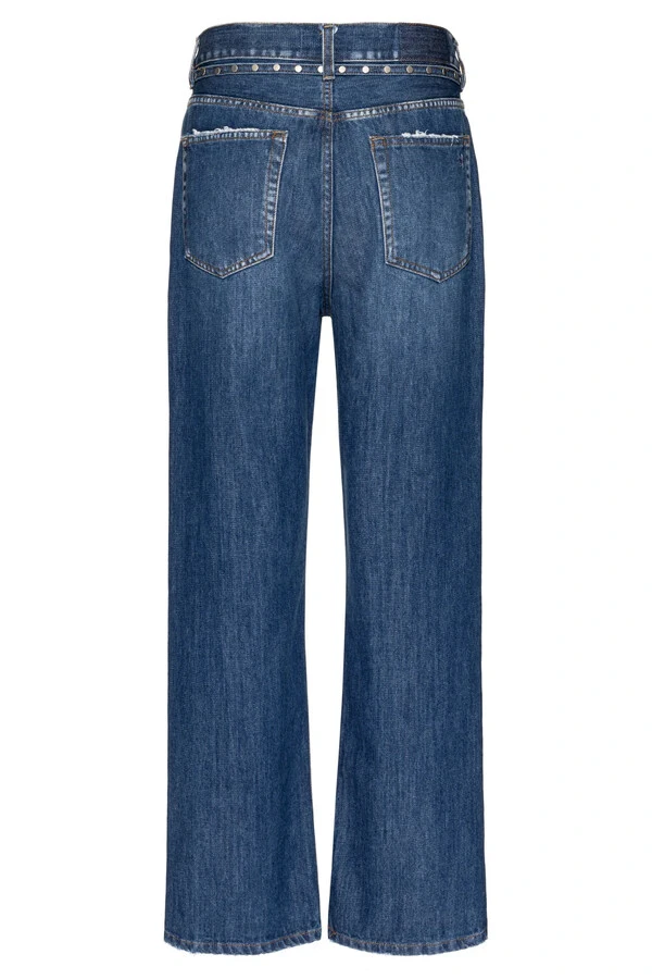 Calça Loose Jeans Escuro Denim