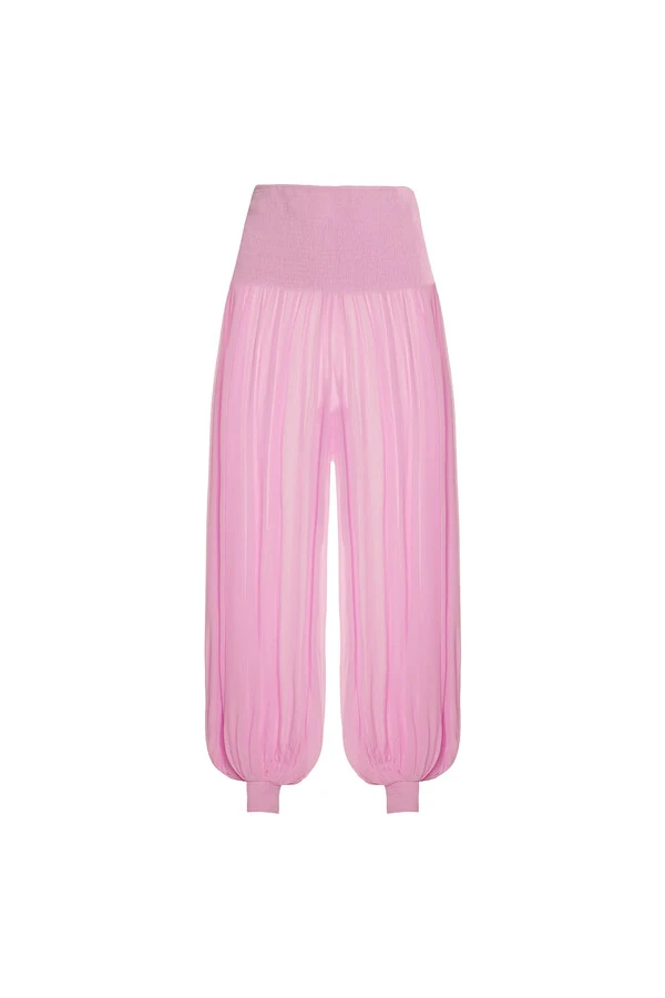 Calça Pala Lastex Chiffon Rosa P