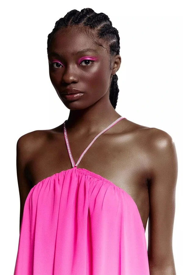Vestido longo tira de amarrar