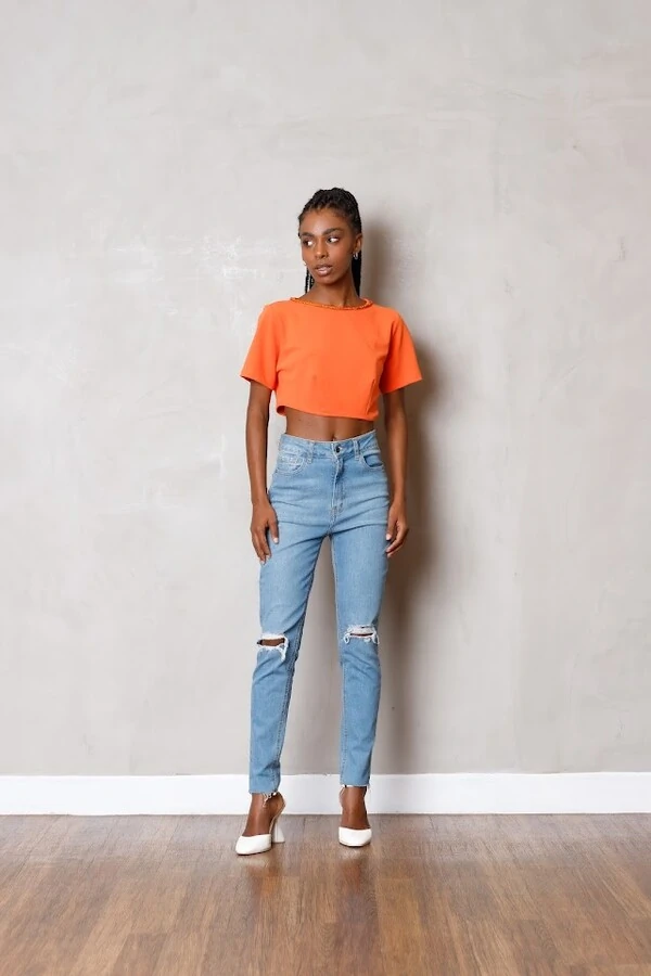 Cropped c/ detalhe de cristais