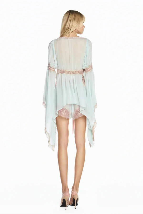 Bata Manga Longa Chiffon