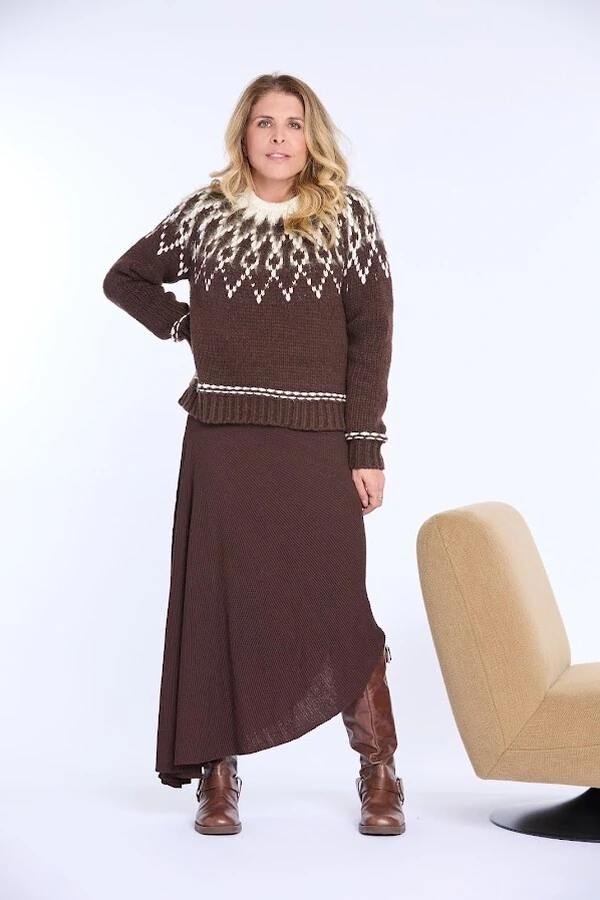 Saia Longa Tricot Assimétrica Botik