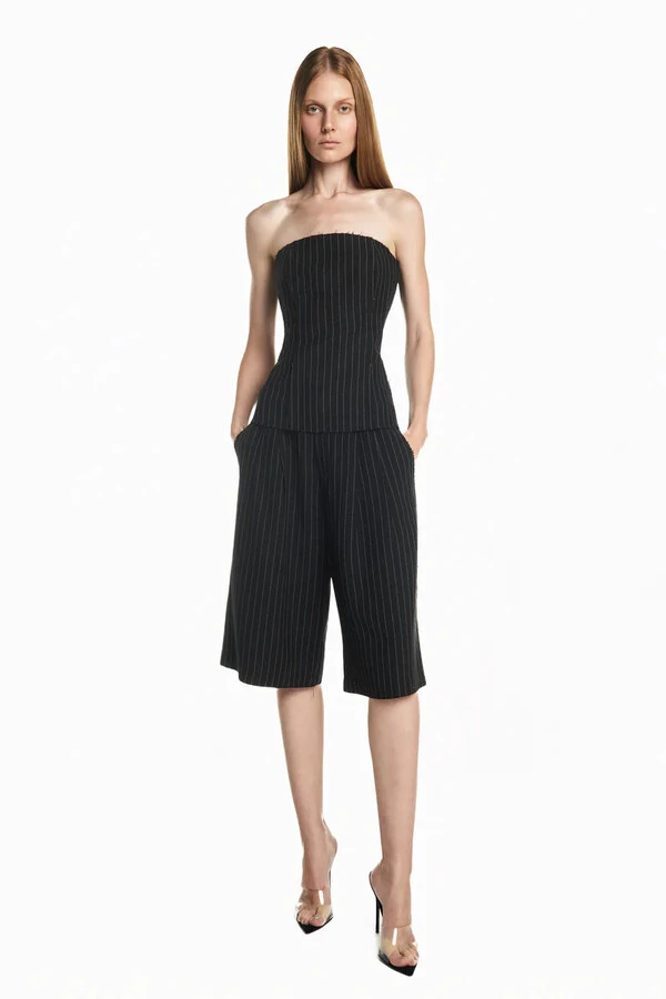 Top Corset Tomara Que Caia A Fio Heavy risca de giz