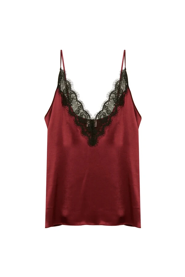 Regata decote renda cetim