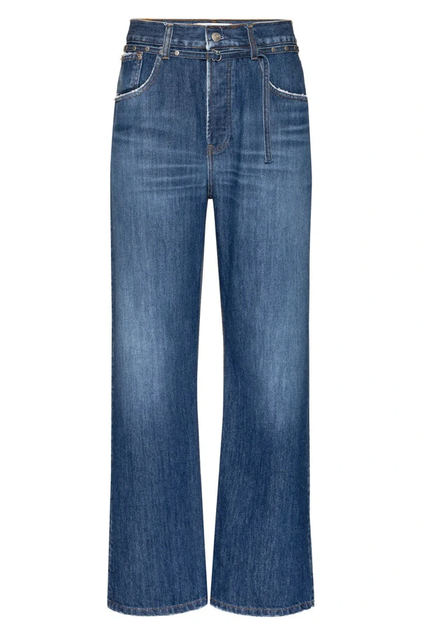Calça Loose Jeans Escuro Denim