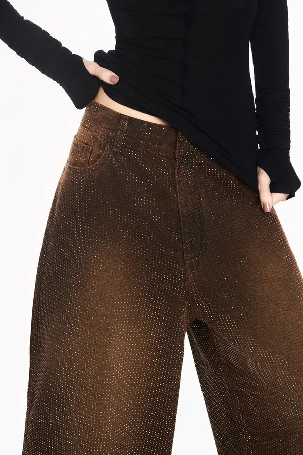 Calça Jeans Marrom Pedras