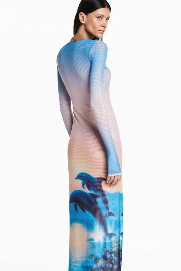 Vestido Longo tule golfinho