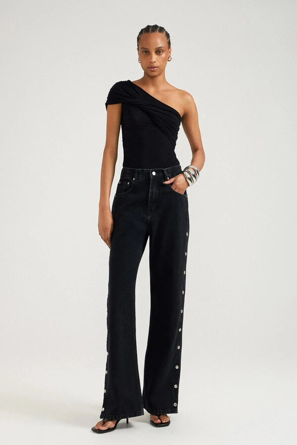 Calça Loose Botão